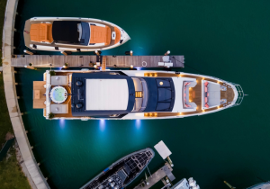 vertical aerial view boats